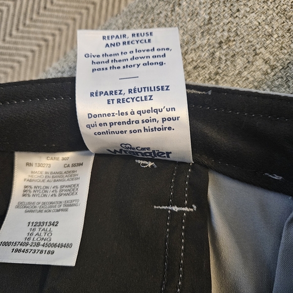 NWT Wrangler ATG Pants Womens 16 Tall Gray Sierra Slim Fit All Terrain Gear Hike - Picture 9 of 14